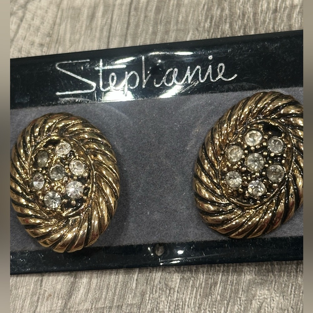 Stephanie Gold and Silver Crystal Earrings